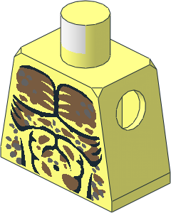 Minifig Torso with LOTR Uruk-Hai Lurtz Muscles Outline Pattern