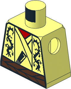 Minifig Torso with Samurai Dragon Robe Pattern