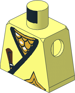 Minifig Torso with Ninja Wrap, Gold Shuriken, and Armour Pattern