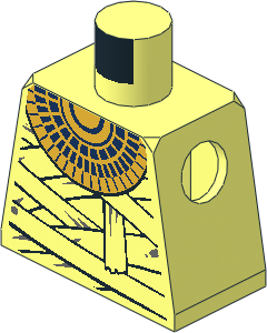 Minifig Torso with Bandage and Gold Necklace Pattern