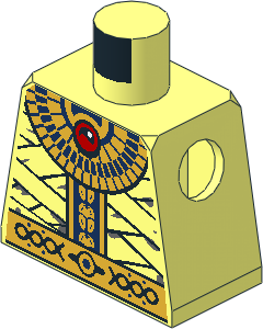 Minifig Torso with Bandage, Gold Necklace and Gold Belt Pattern