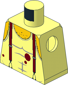 Minifig Torso with Tank Top, Braces & Yellow Skin Pattern