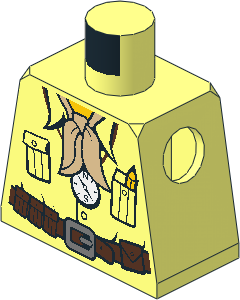 Minifig Torso with Safari Shirt, Tan Bandana & Compass Pattern