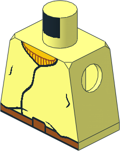 Minifig Torso with SW Closed Shirt and Brown Belt Pattern