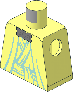 Minifig Torso with SW Robe, Sash and Silver Neck Clasp Pattern