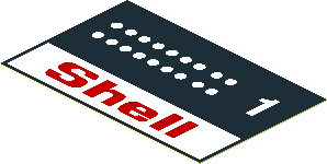 Sticker  1.9 x  2.9 Shell Gas Pumps Number 1