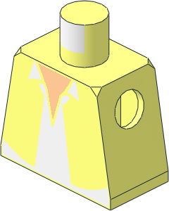 Minifig Torso with SW Vest, White Shirt and Light Nougat Neck Pattern