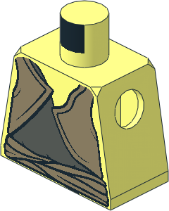 Minifig Torso with SW Gungan Dark Grey/Dark Tan Shirts Pattern