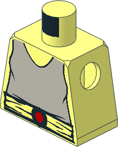 Minifig Torso with SW Grey Shirt, Belt with Red Buckle Pattern