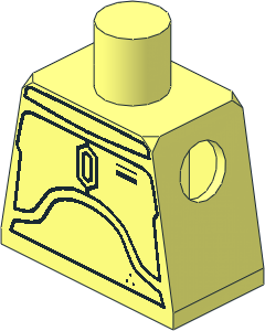Minifig Torso with SW Blast Armour (Uncoloured Plates) Pattern