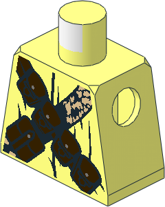 Minifig Torso SW Jawa with Dark Brown Pouches and Black and Tan Straps Pattern