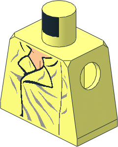 Minifig Torso with SW Shirt with Open Collar and Light Bluish Grey Wrinkles Pattern