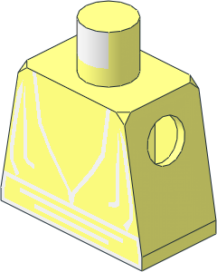 Minifig Torso with SW Jedi Robes and Sash Pattern