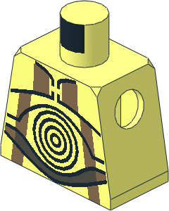 Minifig Torso with SW Protocol Droid Pattern