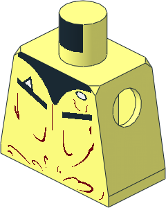 Minifig Torso with SW Black Collar and Pockets Pattern