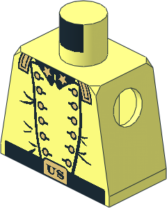 Minifig Torso with US Cavalry General Pattern