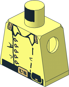 Minifig Torso with US Cavalry Officer Pattern