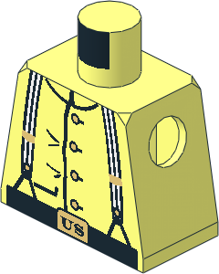 Minifig Torso with US Cavalry Soldier Pattern