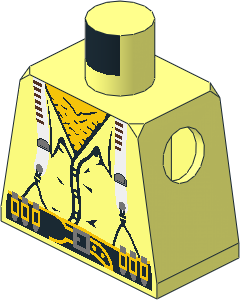 Minifig Torso with White Braces and Cartridge Belt Pattern