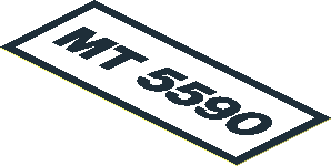 Sticker  1.1 x  3.0 with Black "MT 5590" on White Panel