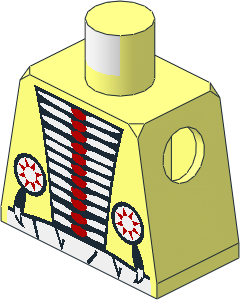 Minifig Torso with White/Red Armour and White Belt Pattern