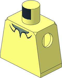 Minifig Torso with Shirt Collar and Sand Green Neck Pattern