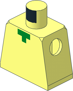 Minifig Torso with T-Shaped Green Neck Pattern