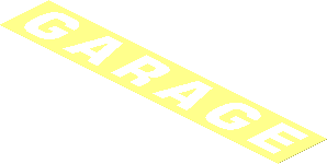Sticker  1.1 x  6.3 with White "GARAGE" on Transparent Background