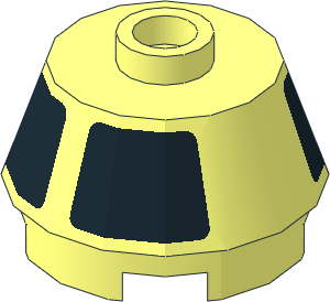 Cone  2 x  2 Truncated with Four Black Trapezoids Pattern