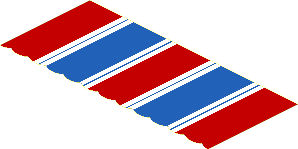 Sticker  2.6 x  6 with White/Red/Blue Stripes