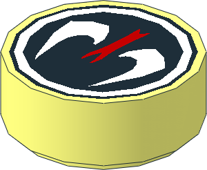 Tile  1 x  1 Round with Fangpyre Pattern