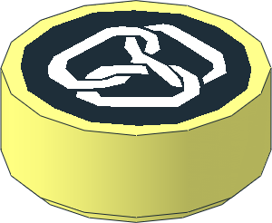 Tile  1 x  1 Round with Constrictai Pattern