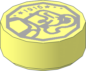 Tile  1 x  1 Round with Coin Pattern