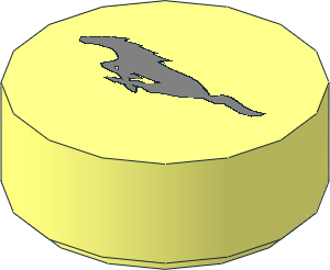 Tile  1 x  1 Round with Mustang Emblem Pattern