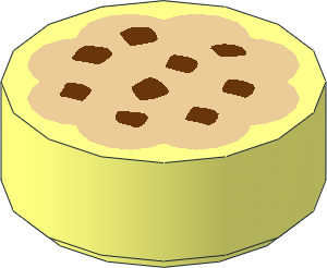 Tile  1 x  1 Round with Frosted Cookie Pattern