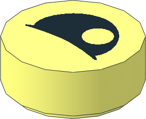 Tile  1 x  1 Round with Eye Half Closed Pattern