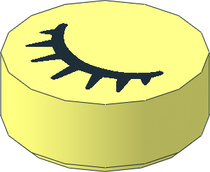 Tile  1 x  1 Round with Eye Closed Pattern