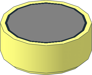 Tile  1 x  1 Round with Silver Dot in Thin Black Circle Pattern