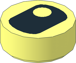 Tile  1 x  1 Round with Black Eye with Pupil in Corner Squinting Pattern