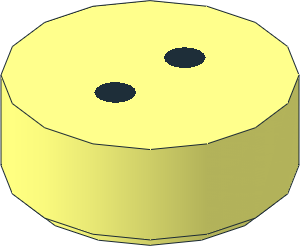 Tile  1 x  1 Round with Two Black Dots Pattern