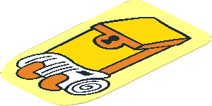 Sticker  3.6 x  2 with Mailbox and Newspaper