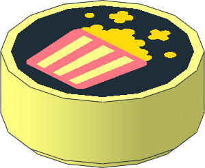 Tile  1 x  1 Round with Popcorn Bucket Pattern