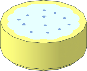 Tile  1 x  1 Round with Cookie Light Aqua Frosting Pattern