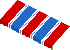 Sticker  2.6 x  6 with White/Red/Blue Stripes (Formed)