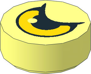 Tile  1 x  1 Round with Eagle Eye Pattern