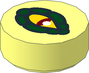 Tile  1 x  1 Round with Crocodile Eye Pattern