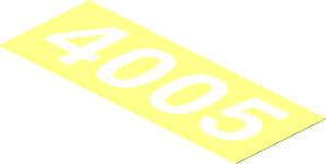 Sticker  1.1 x  2.9 with White "4005" on Transparent Background
