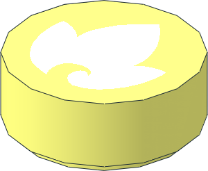 Tile  1 x  1 Round with White Earth Element Pattern