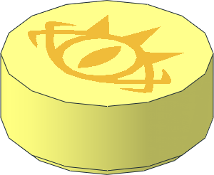 Tile  1 x  1 Round with Goblin King Eye Pattern