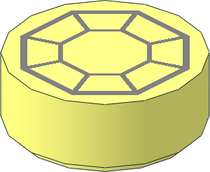 Tile  1 x  1 Round with Octagon (Arkenstone) Pattern